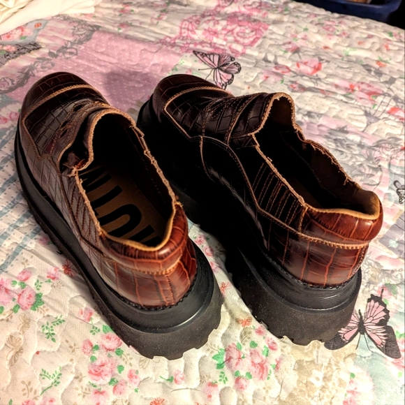 Free People Crocodile print platform loafers UNISEX (W-10)(M-9.5) - Picture 5 of 11